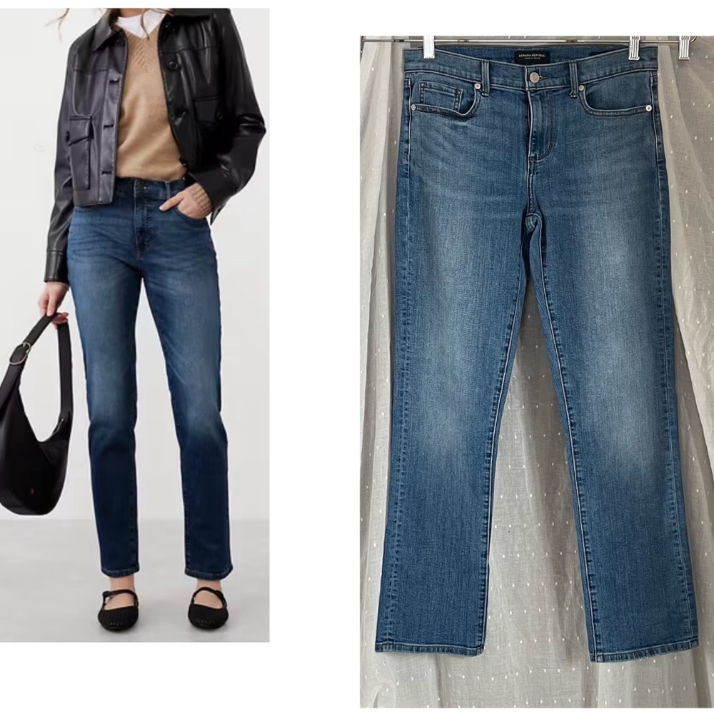 Banana Republic Classic Girlfriend Indigo Straight Jeans Premium Denim Staple